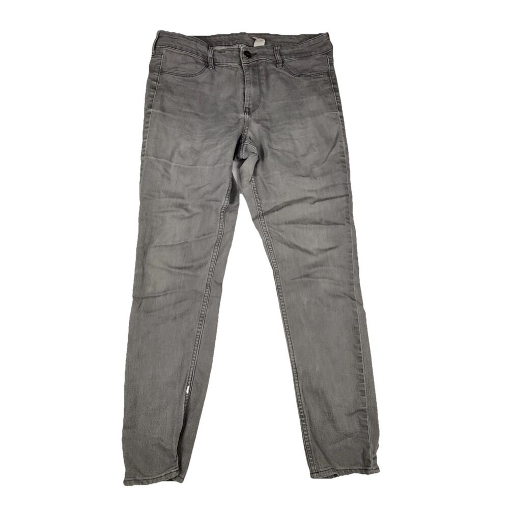 H&M Skinny Ankle Jeans Womens 30 Gray Medium Wash Mid Rise Stretch Denim 30x28